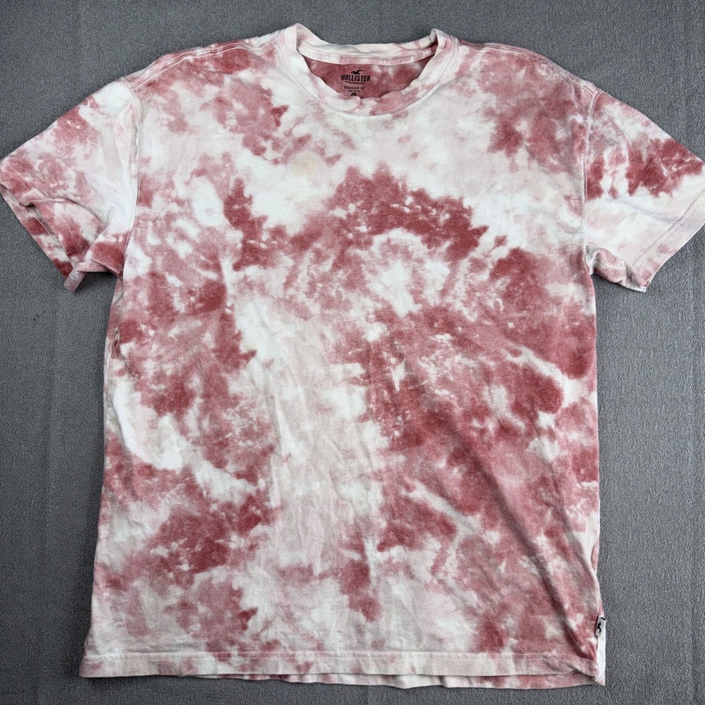 Hollister Shirt Medium Pink Gray Tie Dye Crew Neck Short Sleeve T Shirt